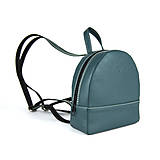 Batohy - Moderný malý ruksak z pravej kože v petrolejovej farbe - 16538241_