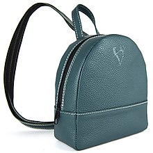 Batohy - Moderný malý ruksak z pravej kože v petrolejovej farbe - 16538243_