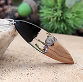 Náhrdelníky - Ebenovo olivový náhrdelník s retiazkou - 16537651_