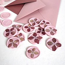 Papiernictvo - Pečať samolepiaca - ružová (Pečeť s hortenzií) - 16539246_