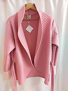 Bundy a kabáty - Dámský kabátek, přehoz růžový-L - 16539409_