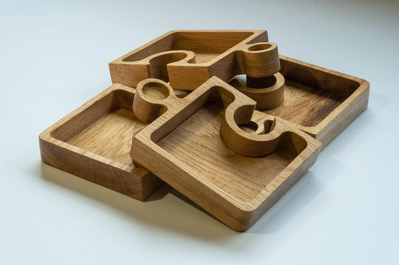 Drevená miska-puzzle (dub)