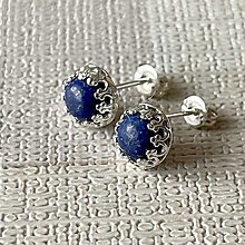 Sady šperkov - Lapis Lazuli Ag925 Set / Strieborné náušnice a prívesok s lazuritom E032 (Náušnice) - 16540081_