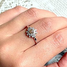 Prstene - Salt And Pepper Diamond Zircone AG925 Ring / Jemný strieborný prsteň s diamantom a zirkónmi E032 - 16540373_