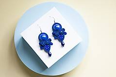 Náušnice - Liliana - Blue soutache earring - ručne šité šujtášové náušnice - 16541264_