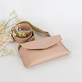Kabelky - Kožená kabelka a ľadvinka Lilly (pudrová ružová) - 16540400_