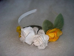 Čiapky, čelenky, klobúky - čelenka biele ruže - 16540325_