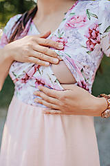 Oblečenie na dojčenie - Mušelínové šaty – MAMA a DCÉRA - ružové pivonky - 16539833_