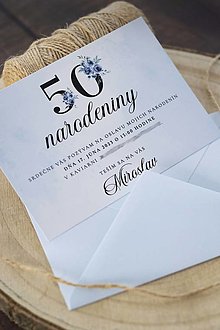 Papiernictvo - Modré kvietky - Pozvánka na narodeninovú oslavu - 16542485_
