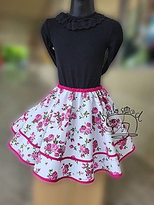 Sukne - Kruhová suknička 35cm ružové ružičky - 16540063_