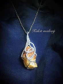 Náhrdelníky - náhrdelník s kalcitom medovým - 16540571_