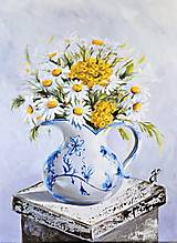 Obrazy - Obraz "Margaréty v džbáne", 28x38 cm - 16539807_
