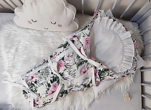 Detský textil - Krásna kvetinová zavinovačka s klasickým viazaním - E3 - 16541900_