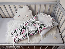 Detský textil - Krásna kvetinová zavinovačka s klasickým viazaním - E3 - 16541903_