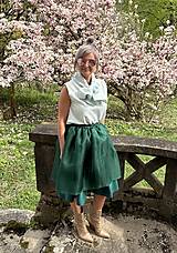 Sukne - Hodvábna sukňa Zelená - 16542494_