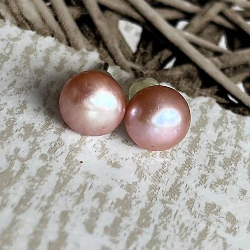 Freshwater Pearls Stud Earrings / Napichovacie náušnice so sladkovodnými perlami E033