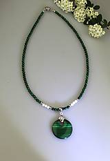 Náhrdelníky - malachit,perleť,hematit náhrdelník - 16543865_