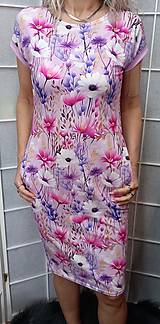 Šaty - Šaty s kapsami - květy na růžové S - XXXL - 16544192_
