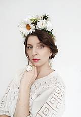 Čiapky, čelenky, klobúky - Frida kvetinový set "neha v bielych perinách" - 16545208_