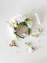 Čiapky, čelenky, klobúky - Frida kvetinový set "neha v bielych perinách" - 16545210_