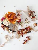 Čiapky, čelenky, klobúky - Frida kvetinový set "na sklonku dní" - 16545258_