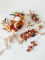 Čiapky, čelenky, klobúky - Frida kvetinový set "na sklonku dní" - 16545260_