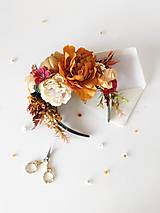 Čiapky, čelenky, klobúky - Frida kvetinový set "na sklonku dní" - 16545261_