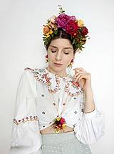 Čiapky, čelenky, klobúky - Frida kvetinový set "letná záhrada" - 16545320_