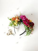 Čiapky, čelenky, klobúky - Frida kvetinový set "letná záhrada" - 16545324_