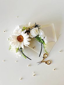 Čiapky, čelenky, klobúky - Frida kvetinový set "neha v bielych perinách"  (Frida čelenka) - 16545213_