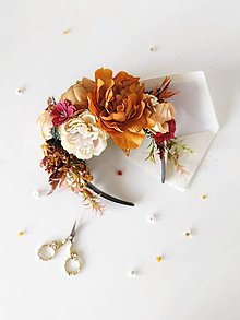 Čiapky, čelenky, klobúky - Frida kvetinový set "na sklonku dní"  (Frida čelenka) - 16545261_