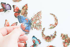 Papier - Na motýlích krídlach " red beauty" - nálepky - 16544987_