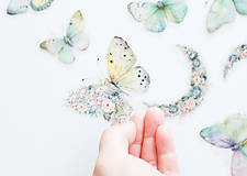 Papier - Na motýlích krídlach " powder beauty" - nálepky - 16545020_