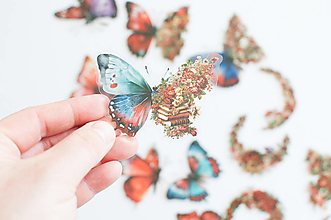 Papier - Na motýlích krídlach " red beauty" - nálepky - 16544988_