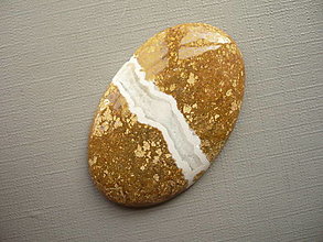 Minerály - Kabošon - jaspis žlutý 46 mm, č.22f - 16544073_