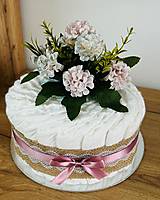Detské doplnky - Plienková torta Vintage s kvetmi - 16543596_