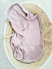 Detský textil - Letná mušelínová deka 65x90cm pastel ružová - 16547141_