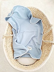 Detský textil - Letná mušelínová deka 65x90cm modrá - 16547257_