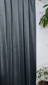 Úžitkový textil - Závesy velvet tmavošedý - 16545399_