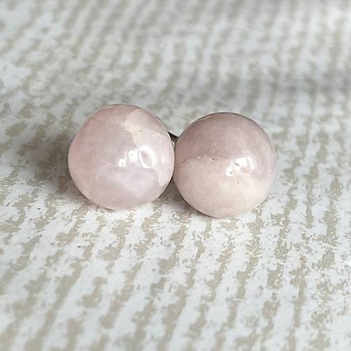 ZĽAVA 50% Rose Quartz Stud Earrings / Napichovacie náušnice s ruženínmi E033