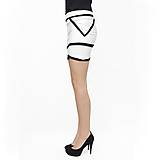 Sukne - Bielo - čierna geometrická sukňa - 16546380_
