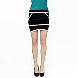 Sukne - Čierno - biela geometrická sukňa - 16546381_