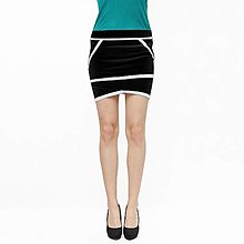 Sukne - Čierno - biela geometrická sukňa - 16546381_