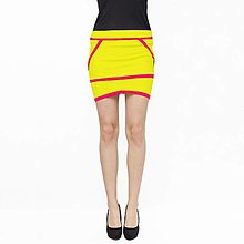 Sukne - Žlto - ružová geometrická sukňa - 16546407_
