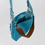 Kabelky - Kožená kabelka Anais Raw (ocean blue) - 16546150_