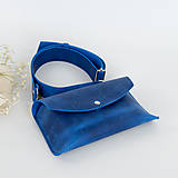 Kabelky - Kožená kabelka a ľadvinka Lilly (crazy blue) - 16546284_