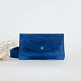 Kabelky - Kožená kabelka a ľadvinka Lilly (crazy blue) - 16546287_
