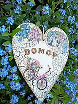 Dekorácie - Dekoračné srdce - DOMOV na bicykli - 16546647_