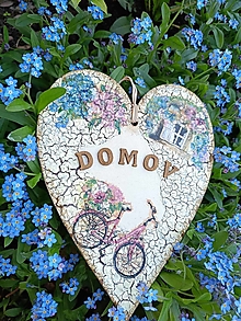 Dekorácie - Dekoračné srdce - DOMOV na bicykli - 16546647_