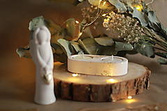 Svietidlá - Svietnik na 2 čajové sviečky (Biela) - 16546651_